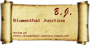 Blumenthal Jusztina névjegykártya